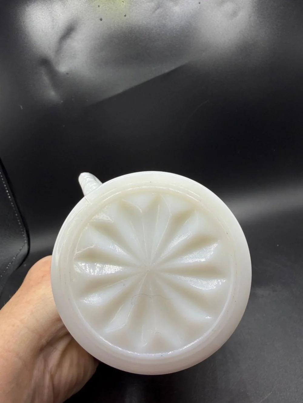 Fire King White Milk Glass Diamond Pattern Pitcher